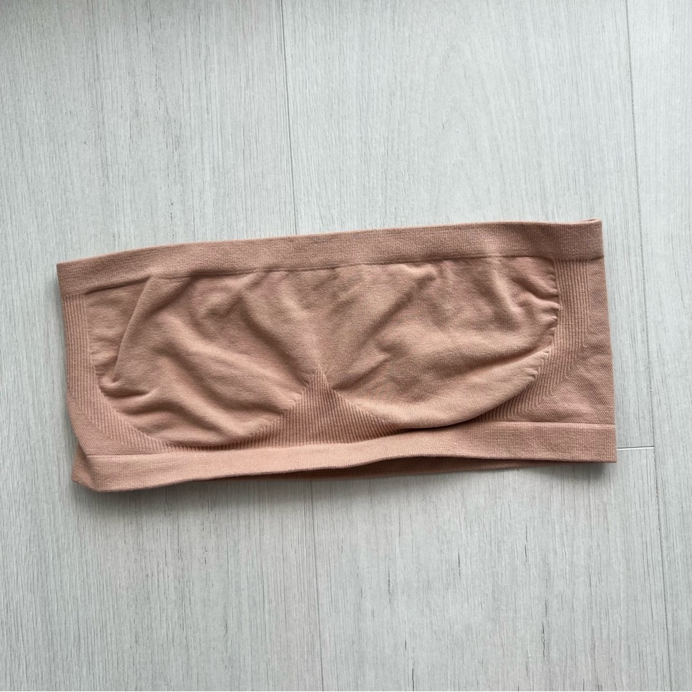 Cosabella Smooth Bamboo Blend Bandeau Bra in Beige Sz M strapless